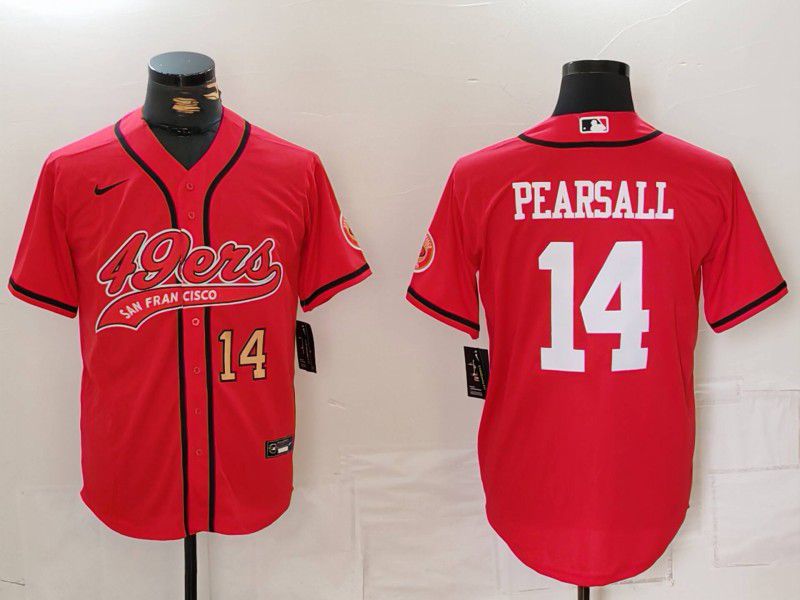 Men San Francisco 49ers #14 Pearsall Red Joint Name 2024 Nike Limited NFL Jersey style 2